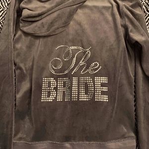 Bride Rhinestone Velour Zip-Up Hoodie